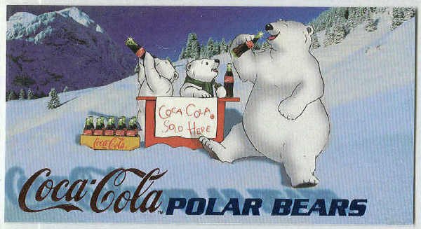 Coca Cola Sign Of Good Taste #PB6 Polar Bear Foil Card