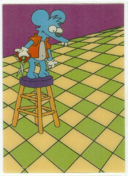 Simpsons Animation Cel Itchy Barber Chase Card