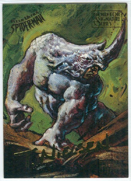Spider-Man Fleer Ultra #45 Gold Foil Signature Rhino