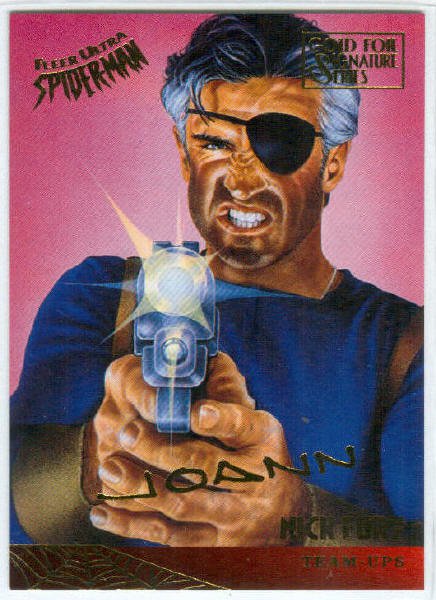Spider-Man Fleer Ultra #123 Gold Foil Signature Nick Fury