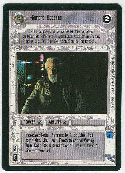 Star Wars CCG General Dodonna Uncommon LS Game Card Unplayed