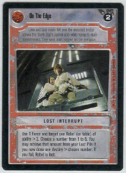 Star Wars CCG On The Edge Rare LS Limited Game Card Unplayed