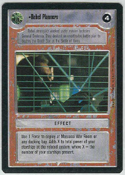 Star Wars CCG Rebel Planners Rare LS Limited Game Card Unplayed