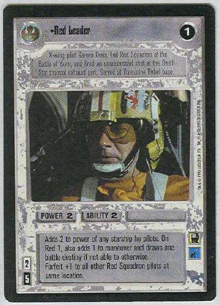 Star Wars CCG Red Leader Rare LS Limited Game Card Unplayed