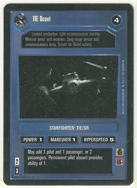 Star Wars CCG TIE Scout DS Premiere Limited Game Card Unplayed