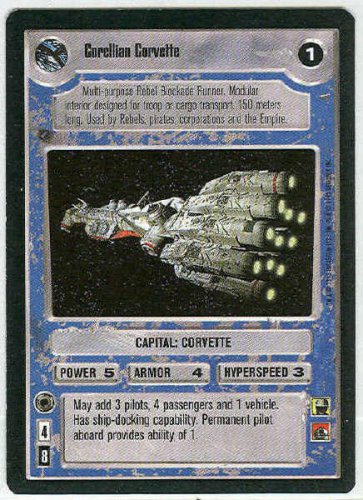 Star Wars CCG Corellian Corvette Uncommon LS Game Card Unplayed