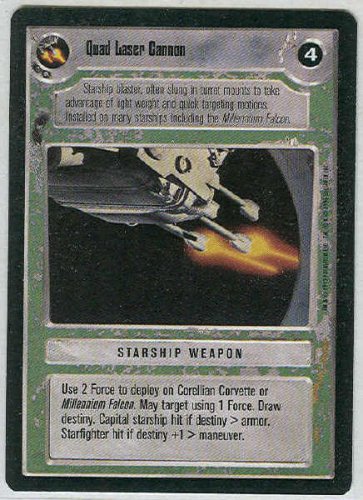 Star Wars CCG Quad Laser Cannon Uncommon LS Game Card Unplayed