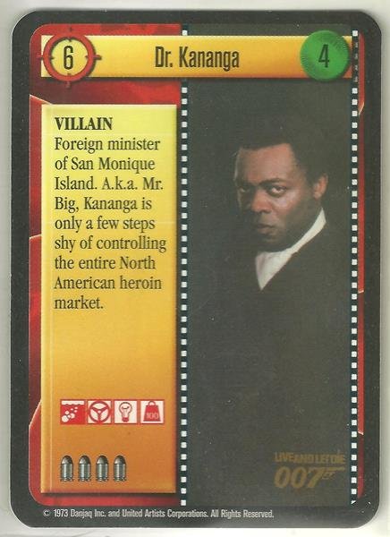 James Bond 007 CCG Dr. Kananga Game Card Live and Let Die