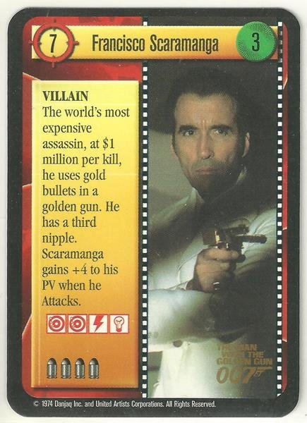 James Bond 007 CCG Francisco Scaramanga Game Card The Man With The Golden Gun