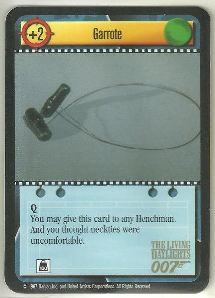 James Bond 007 CCG Garrote Game Card The Living Daylights