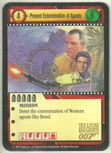 James Bond 007 CCG Prevent Extermination of Agents Game Card The Living Daylights