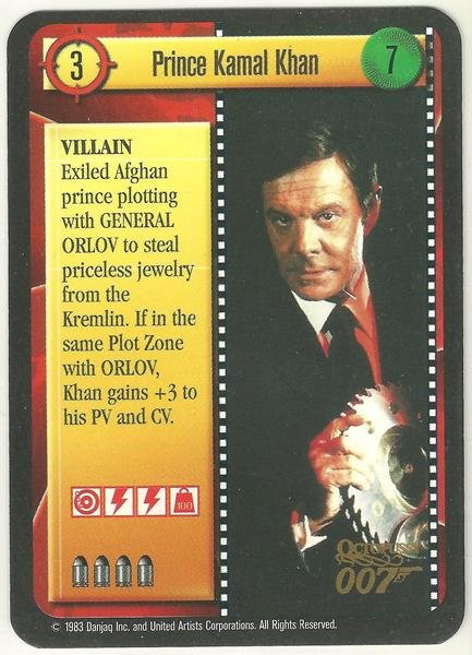 James Bond 007 CCG Prince Kamal Khan Game Card Octopussy
