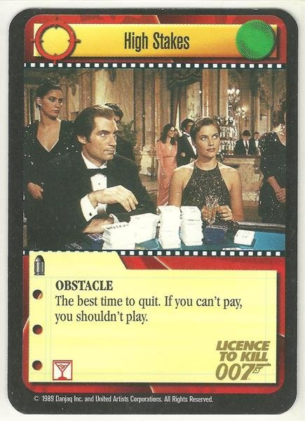 James Bond 007 CCG High Stakes Uncommon Game Card Licence To Kill