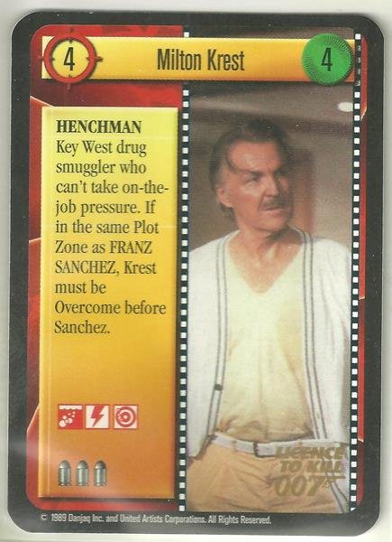 James Bond 007 CCG Milton Krest Uncommon Game Card Licence To Kill