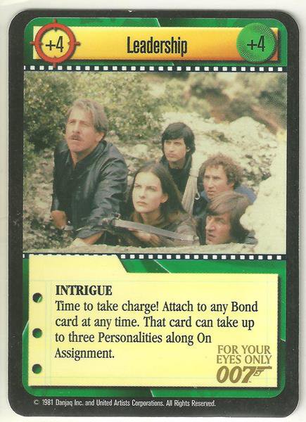 James Bond 007 CCG Leadership Chase Game Card For Your Eyes Only
