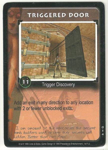 Tomb Raider CCG Triggered Door 054 Common Starter Game Card Unplayed
