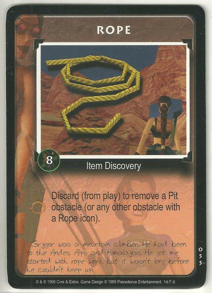 Tomb Raider CCG Rope 055 Common Starter Game Card Unplayed