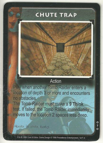 Tomb Raider CCG Chute Trap 070 Common Starter Game Card Unplayed