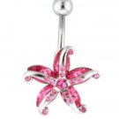 Passion Pink STARFISH Belly Ring