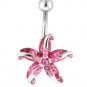 Passion Pink STARFISH Belly Ring