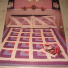 Basketweave Log Cabin and Baubles and Blocks afghan Annies Attic Crochet pattern