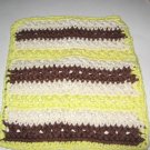 Brown cream and yellow Crochet Dish Cloth