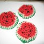 3 crochet scrubbies watermelon pot scrubbers