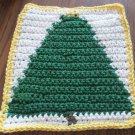 Christmas Crochet Tree dish cloth White background
