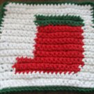 Christmas Crochet Sock dish cloth