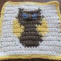 Crochet owl dish cloth