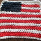 Crochet United States flag dish cloth