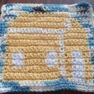 Crochet house cabin dish cloth 100% cotton
