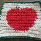 Crochet red apple dish cloth 100% cotton