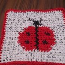 Crochet ladybug dish cloth 100% cotton