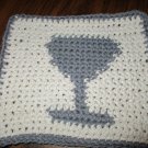 Crochet Wine Glass dish cloth 100% cotton
