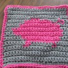 Crochet Pink Pig dish cloth 100% cotton