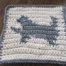Crochet Cat Kitten dish cloth 100% cotton