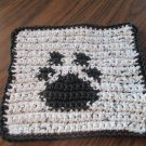 Crochet Paw Prints dish cloth 100% cotton
