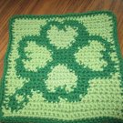 Crochet Four Leaf Clover dish cloth 100% cotton
