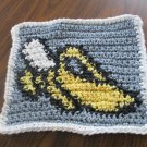 Crochet Banana Fruit dish cloth 100% cotton