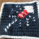 Crochet Firecracker Fourth of July dish cloth 100% cotton