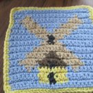 Crochet Windmill dish cloth 100% cotton light blue