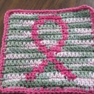 Crochet breast cancer ribbon dish cloth