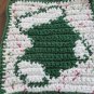 Christmas Crochet sock dish cloth variegated background