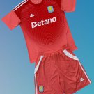 Kids Aston Villa Goalkeeper Red Youth Kit 2025-2026 Jersey Shirt Soccer Football 25-26