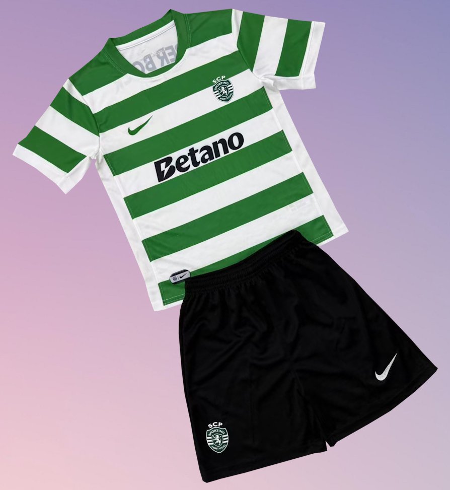 Kids Sporting CP Lisbon Home Youth Kit 2025-2026 Jersey Shirt Soccer Football 25-26