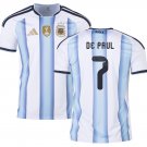 Men DE PAUL #7 Argentina Home World Cup Jersey 2026-2027 Shirt Soccer Football 26-27