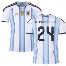 Men E. FERNÁNDEZ #24 Argentina Home World Cup Jersey 2026-2027 Shirt Soccer Football 26-27