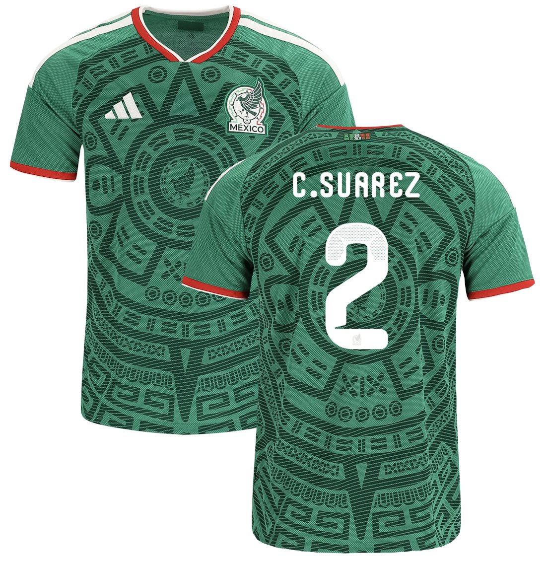 Men C.SUAREZ #2 Mexico Home World Cup Jersey 2026-2027 Shirt Soccer Football 26-27