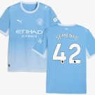 Men SEMENYO #42 Manchester City Home Jersey 2026-2027 Shirt Soccer Football 26-27
